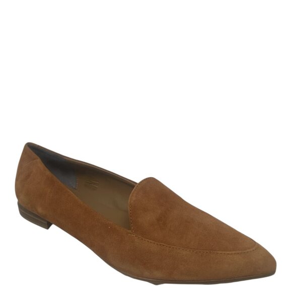 Everlane The Modern Point Flat Cognac Suede Leather Pointed Toe Loafers Size 11 - Picture 11 of 11